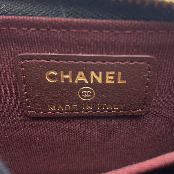 シャネル コインケース クラシック ジップコインパース マトラッセ ココマーク ラムスキン AP0216 CHANEL 財布 小銭入れ 黒