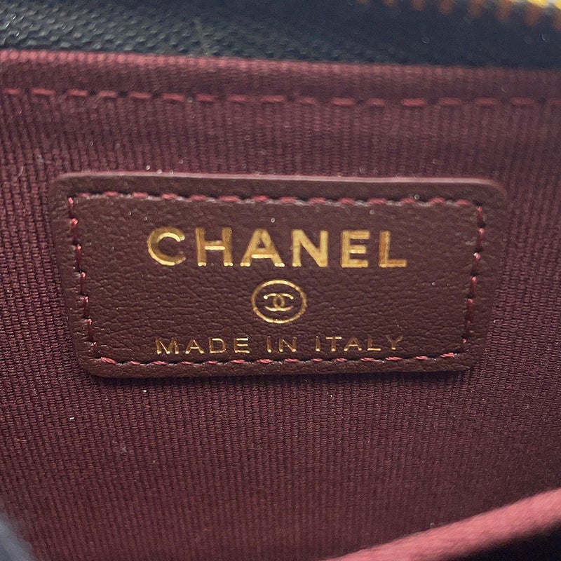 シャネル コインケース クラシック ジップコインパース マトラッセ ココマーク ラムスキン AP0216 CHANEL 財布 小銭入れ 黒