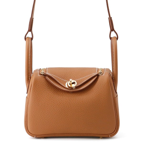 エルメス リンディ ミニ ゴールド/ゴールド金具 トリヨンクレマンス G刻印 ２wayショルダー