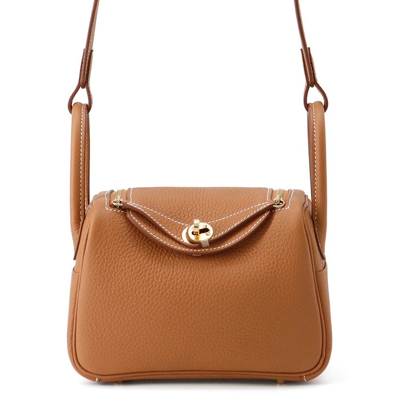 エルメス リンディ ミニ ゴールド/ゴールド金具 トリヨンクレマンス G刻印 ２wayショルダー