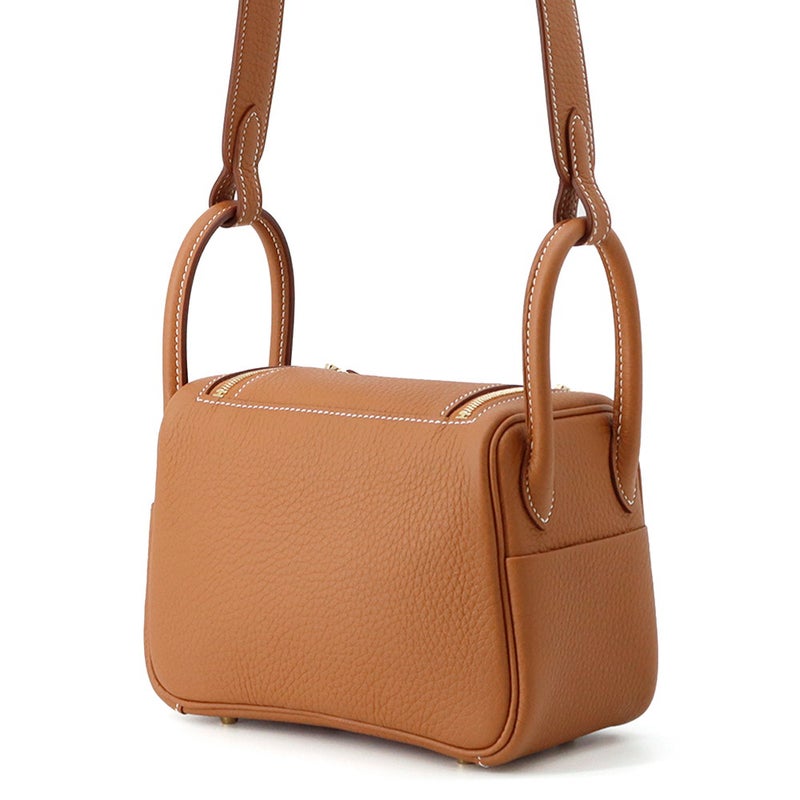 エルメス リンディ ミニ ゴールド/ゴールド金具 トリヨンクレマンス G刻印 ２wayショルダー