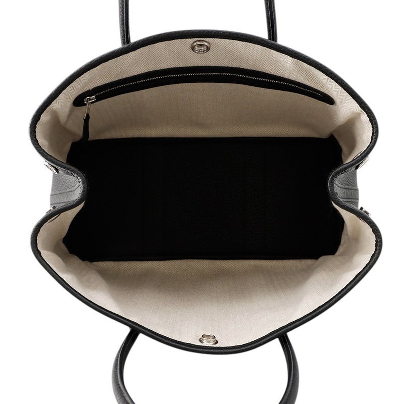 エルメス トートバッグ ガーデンパーティTPM ブラック/シルバー金具 ネゴンダ W刻印 黒