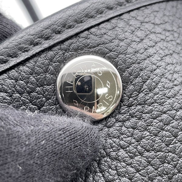 エルメス トートバッグ ガーデンパーティTPM ブラック/シルバー金具 ネゴンダ W刻印 黒