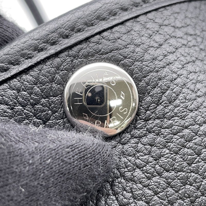 エルメス トートバッグ ガーデンパーティTPM ブラック/シルバー金具 ネゴンダ W刻印 黒