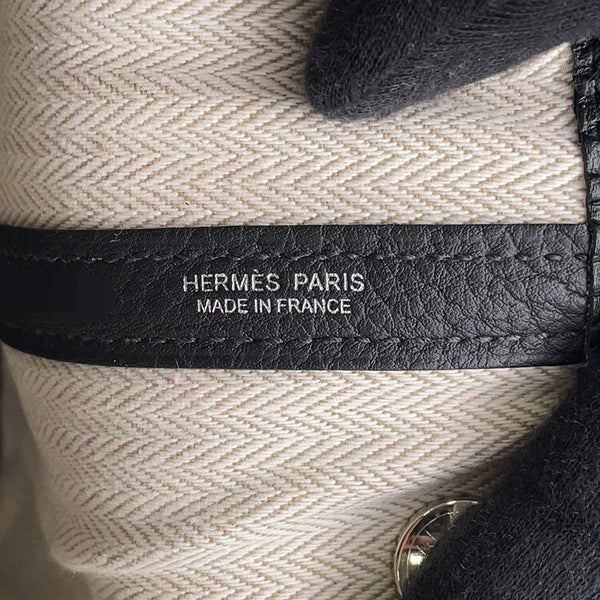 エルメス トートバッグ ガーデンパーティTPM ブラック/シルバー金具 ネゴンダ W刻印 黒