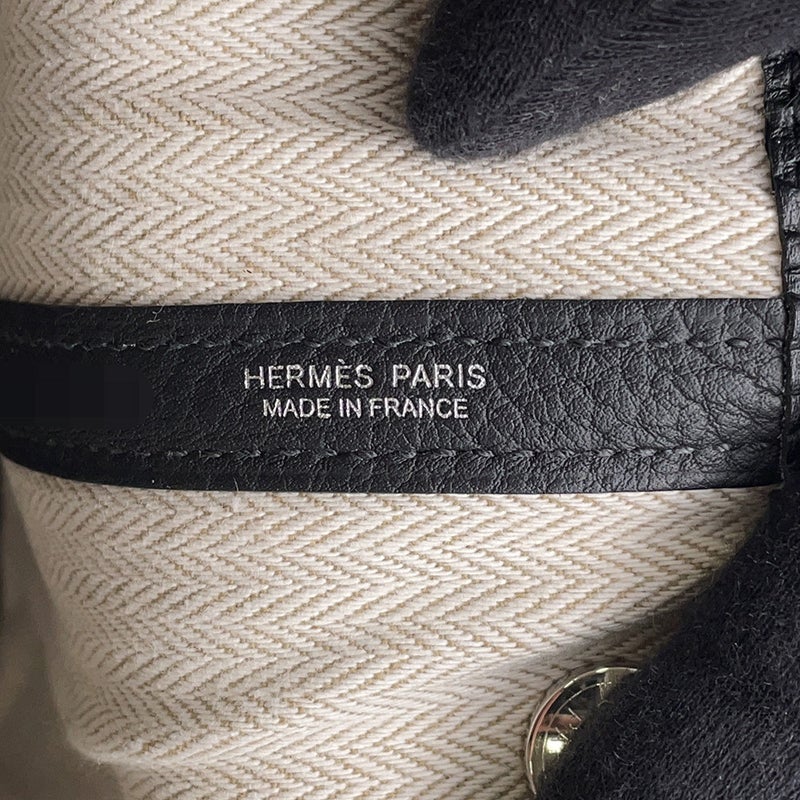 エルメス トートバッグ ガーデンパーティTPM ブラック/シルバー金具 ネゴンダ W刻印 黒