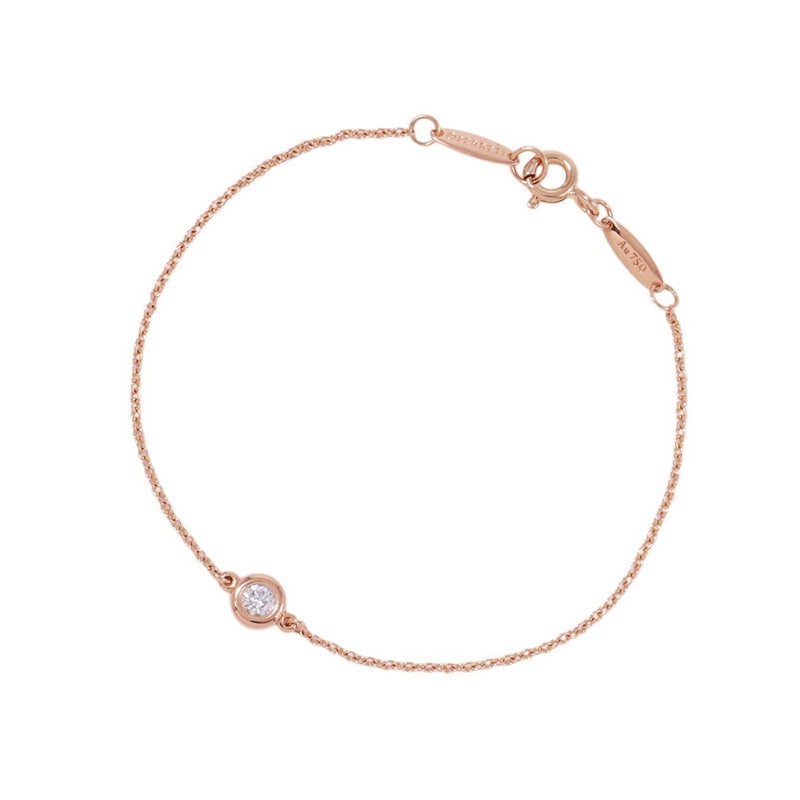 ティファニー ブレスレット エルサ・ペレッティ バイ ザ ヤード ダイヤモンド 1P 約0.13ct K18PGピンクゴールド Tiffany&Co.