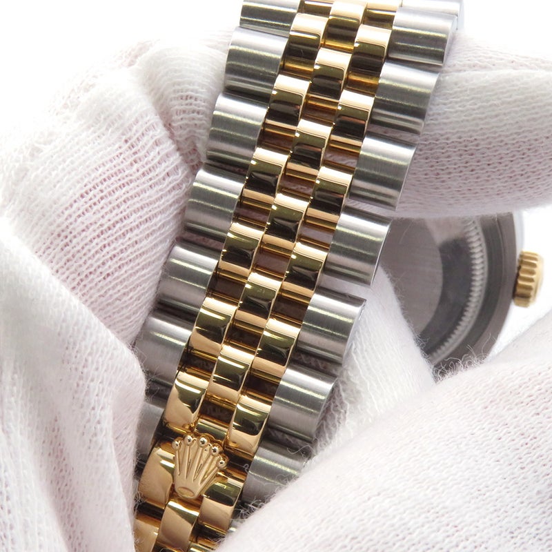 ロレックス デイトジャスト ダイヤべゼル SS/K18YG ROLEX 腕時計 ホワイトシェル/10PD文字盤