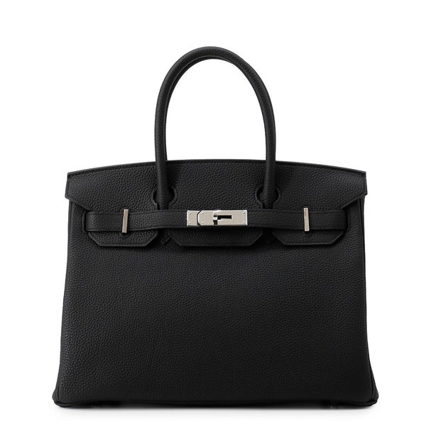 エルメス バーキン30 ブラック/シルバー金具 トゴ C刻印 HERMES Birkin ハンドバッグ 黒