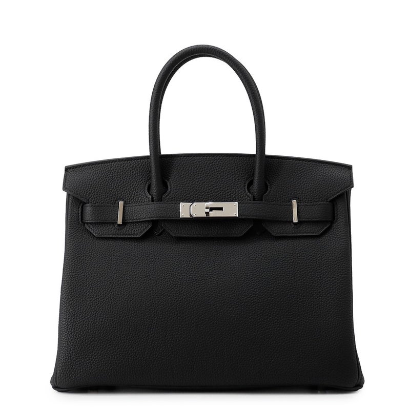 エルメス バーキン30 ブラック/シルバー金具 トゴ C刻印 HERMES Birkin ハンドバッグ 黒