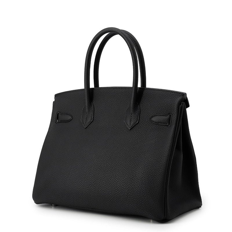 エルメス バーキン30 ブラック/シルバー金具 トゴ C刻印 HERMES Birkin ハンドバッグ 黒