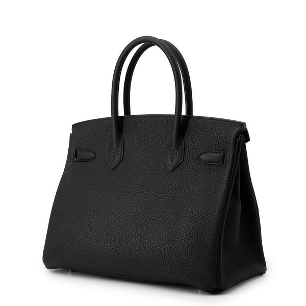 エルメス バーキン30 ブラック/シルバー金具 トゴ C刻印 HERMES Birkin ハンドバッグ 黒