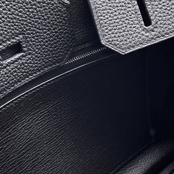 エルメス バーキン30 ブラック/シルバー金具 トゴ C刻印 HERMES Birkin ハンドバッグ 黒