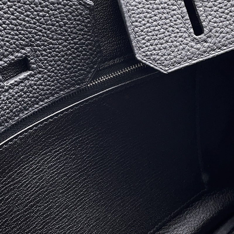 エルメス バーキン30 ブラック/シルバー金具 トゴ C刻印 HERMES Birkin ハンドバッグ 黒