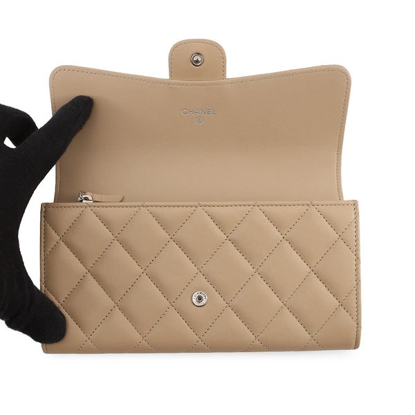 シャネル 長財布 マトラッセ ココマーク クラシック ロング フラップ ウォレットラムスキン A80758