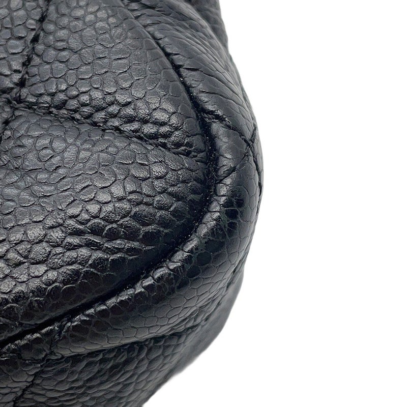シャネル チェーンショルダーバッグ マトラッセ ココマーク ダブルチェーン ソフトキャビアスキン CHANEL 黒