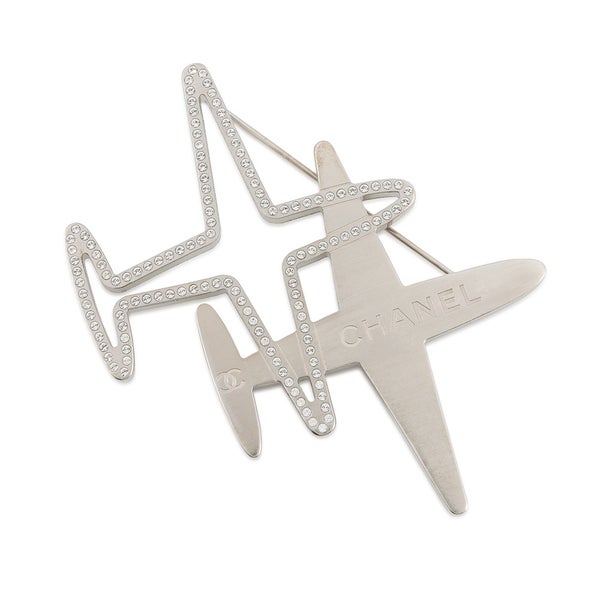 シャネル ブローチ ココマーク ロゴ 飛行機モチーフ ラインストーン 16S CHANEL アクセサリー
