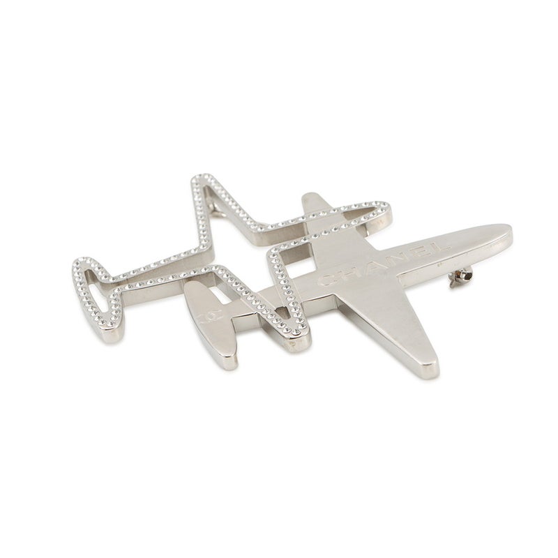 シャネル ブローチ ココマーク ロゴ 飛行機モチーフ ラインストーン 16S CHANEL アクセサリー