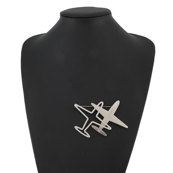 シャネル ブローチ ココマーク ロゴ 飛行機モチーフ ラインストーン 16S CHANEL アクセサリー