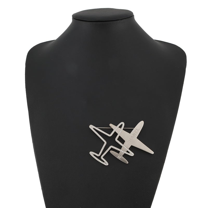 シャネル ブローチ ココマーク ロゴ 飛行機モチーフ ラインストーン 16S CHANEL アクセサリー