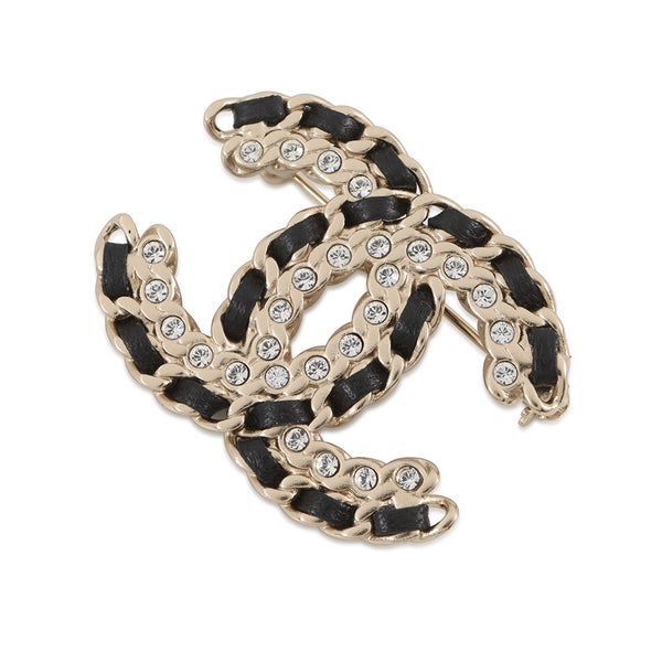 シャネル ブローチ ココマーク ラインストーン レザー B20C AB2971 CHANEL アクセサリー