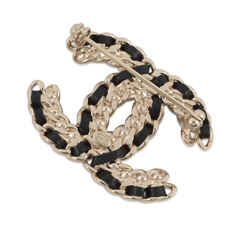 シャネル ブローチ ココマーク ラインストーン レザー B20C AB2971 CHANEL アクセサリー