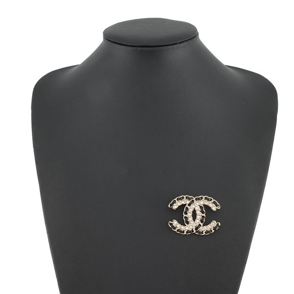 シャネル ブローチ ココマーク ラインストーン レザー B20C AB2971 CHANEL アクセサリー