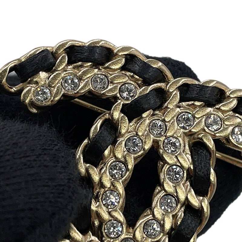 シャネル ブローチ ココマーク ラインストーン レザー B20C AB2971 CHANEL アクセサリー