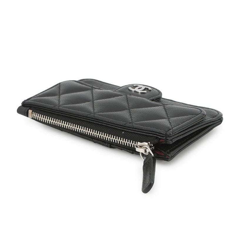 シャネル カードケース ココマーク マトラッセ クラシック ジップ キャビアスキン AP2570 CHANEL 黒