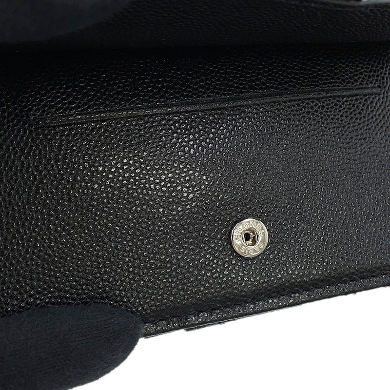 シャネル カードケース ココマーク マトラッセ クラシック ジップ キャビアスキン AP2570 CHANEL 黒