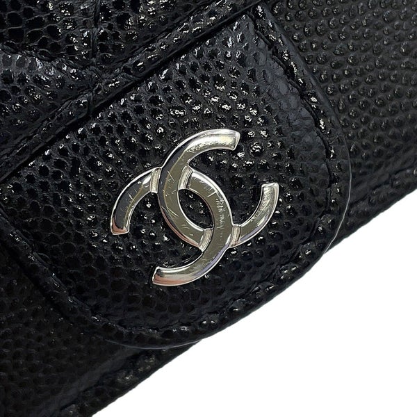 シャネル カードケース ココマーク マトラッセ クラシック ジップ キャビアスキン AP2570 CHANEL 黒