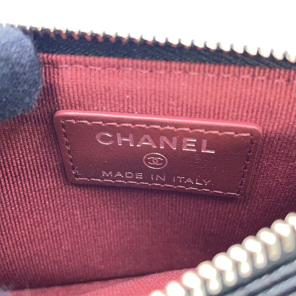 シャネル カードケース ココマーク マトラッセ クラシック ジップ キャビアスキン AP2570 CHANEL 黒