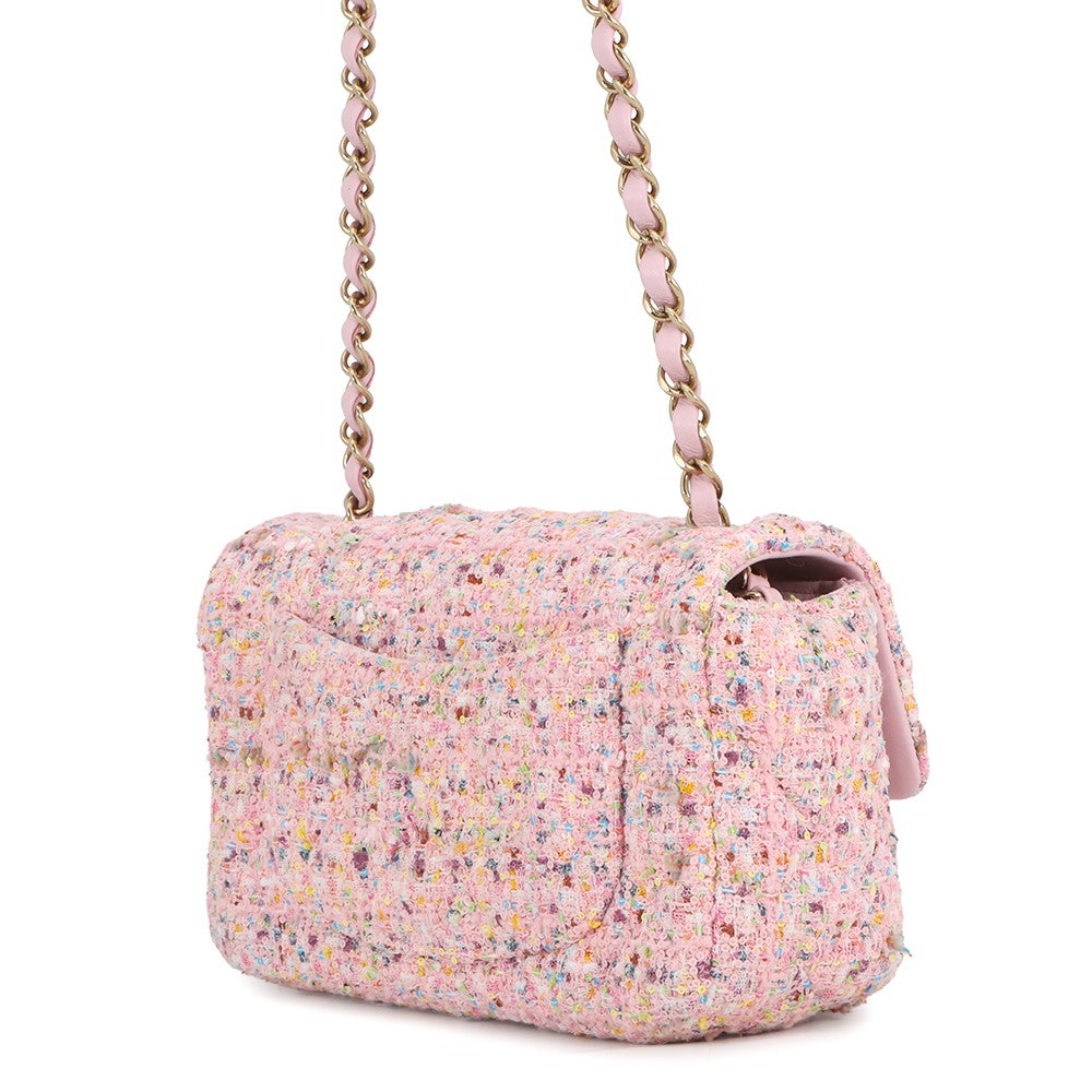 CHANEL シャネル ミニマトラッセ ツイード チェーンショルダーバッグ A6990 ピンク×ホワイト ココマーク CHANEL - シャネル チェーンショルダーバッグ ココマーク ミニ