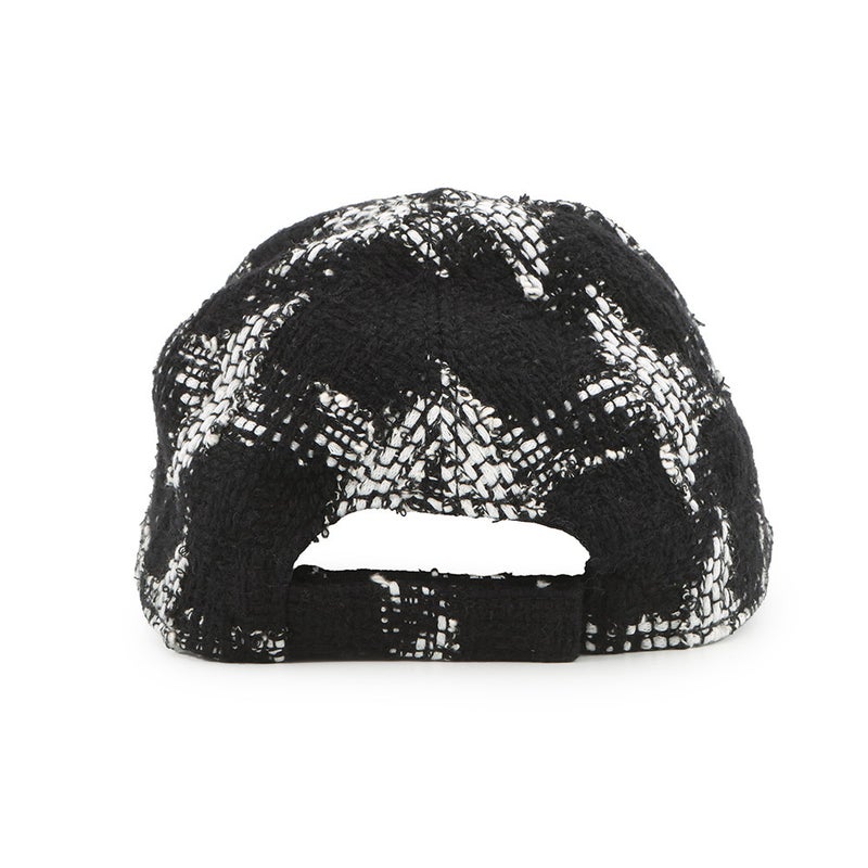 シャネル キャップ ココマーク ツイード コットン ウール サイズM AA7108 CHANEL 帽子 黒