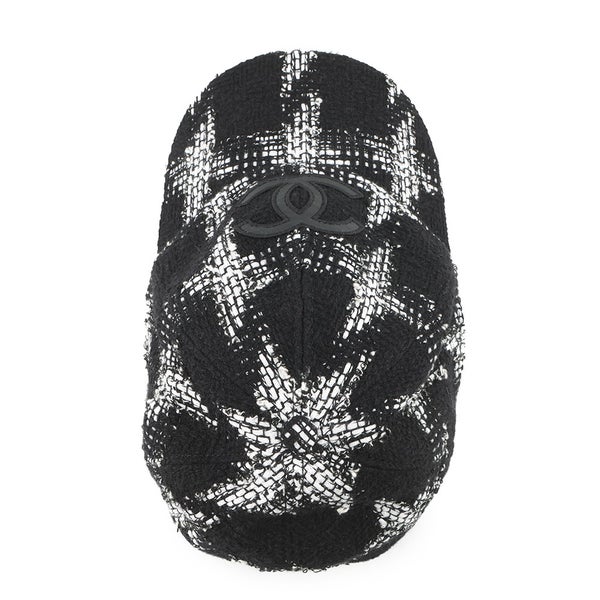 シャネル キャップ ココマーク ツイード コットン ウール サイズM AA7108 CHANEL 帽子 黒