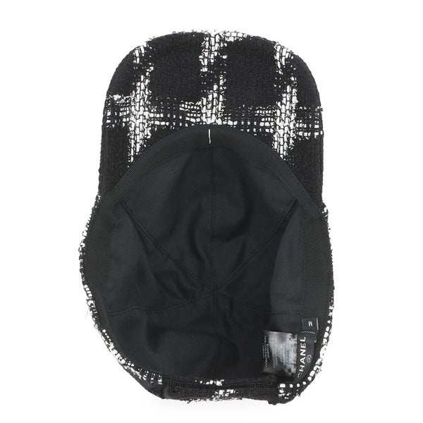 シャネル キャップ ココマーク ツイード コットン ウール サイズM AA7108 CHANEL 帽子 黒