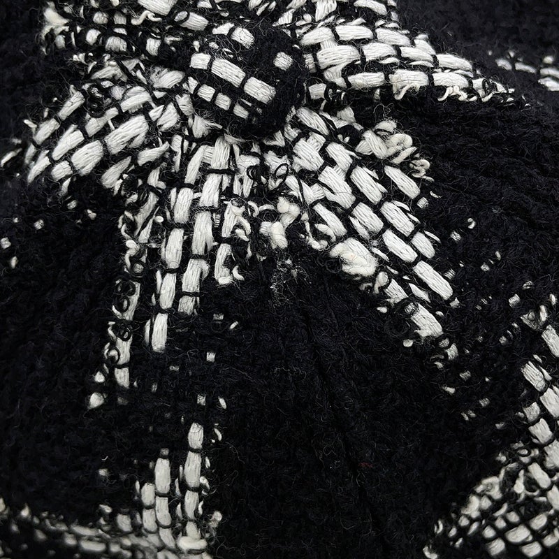 シャネル キャップ ココマーク ツイード コットン ウール サイズM AA7108 CHANEL 帽子 黒