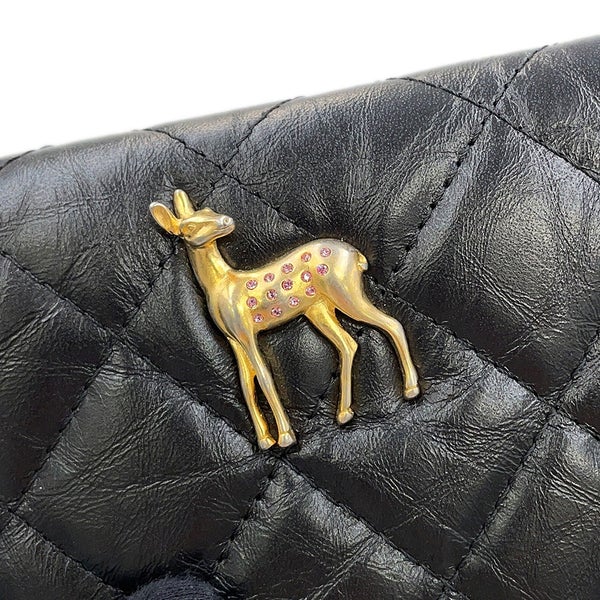 シャネル チェーンウォレット マトラッセ 2.55 アイコン ヴィンテージカーフレザー A80834 CHANEL 財布 黒