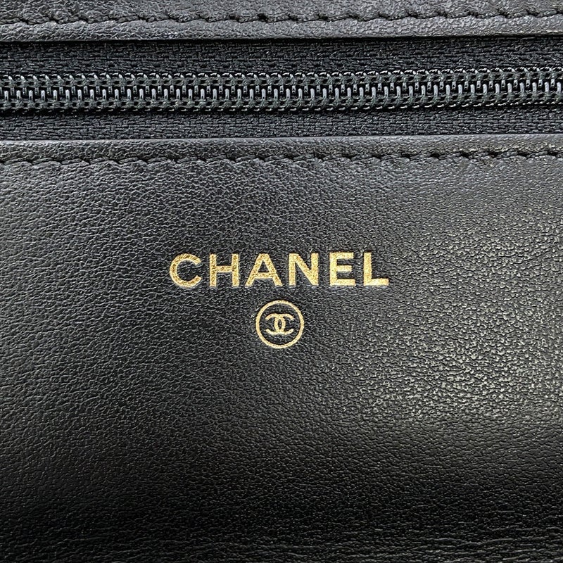 シャネル チェーンウォレット マトラッセ 2.55 アイコン ヴィンテージカーフレザー A80834 CHANEL 財布 黒