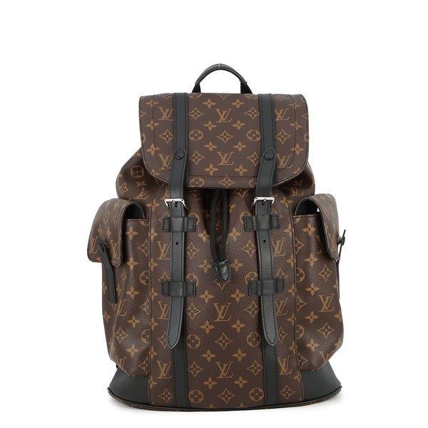 ルイヴィトン リュックサック モノグラム・マカサー クリストファーMM M43735 LOUIS VUITTON バックパック 黒 ブラック