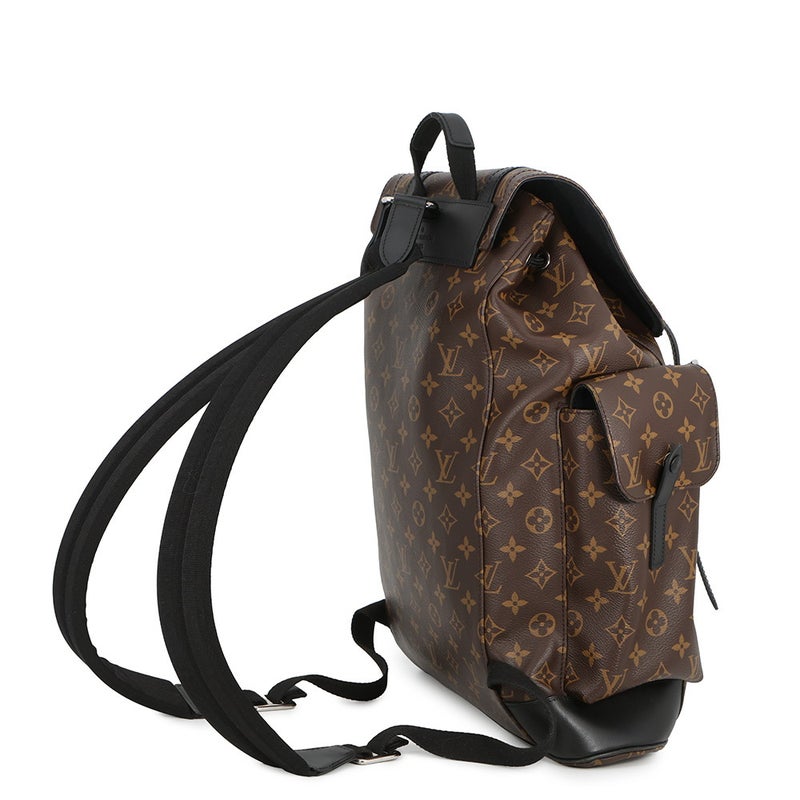 ルイヴィトン リュックサック モノグラム・マカサー クリストファーMM M43735 LOUIS VUITTON バックパック 黒 ブラック