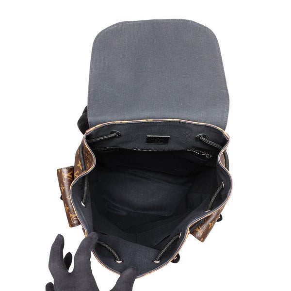 ルイヴィトン リュックサック モノグラム・マカサー クリストファーMM M43735 LOUIS VUITTON バックパック 黒 ブラック