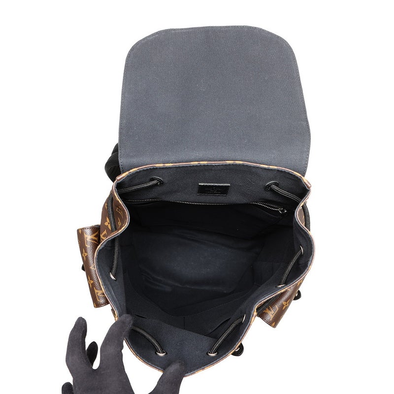 ルイヴィトン リュックサック モノグラム・マカサー クリストファーMM M43735 LOUIS VUITTON バックパック 黒 ブラック