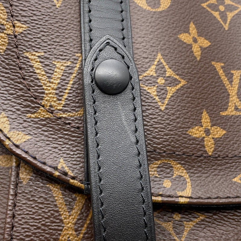 ルイヴィトン リュックサック モノグラム・マカサー クリストファーMM M43735 LOUIS VUITTON バックパック 黒 ブラック