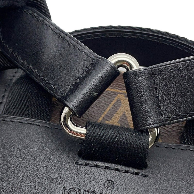 ルイヴィトン リュックサック モノグラム・マカサー クリストファーMM M43735 LOUIS VUITTON バックパック 黒 ブラック