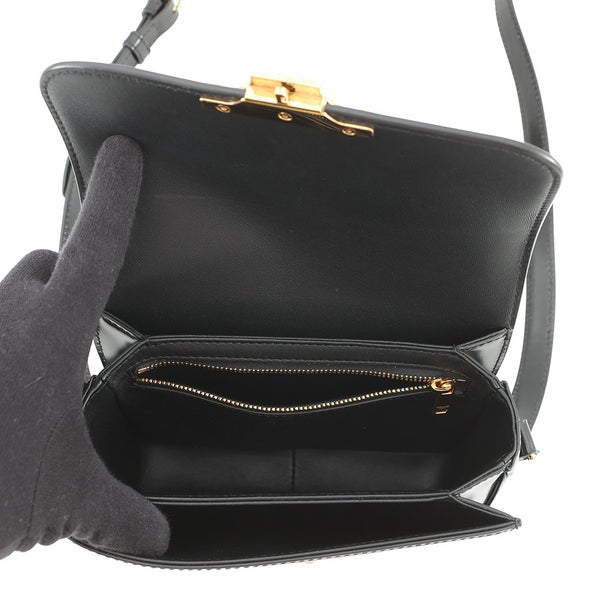 セリーヌ ショルダーバッグ ティーン トリオンフ シャイニーカーフレザー 188423 CELINE 黒