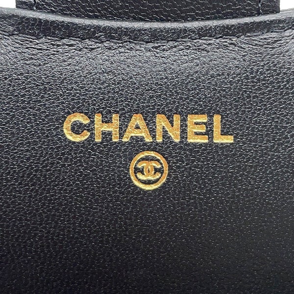 シャネル フォンケース マトラッセ ココマーク ラムスキン AP3559 CHANEL 黒 チェーンショルダー