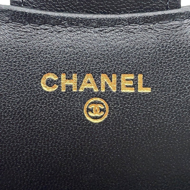 シャネル フォンケース マトラッセ ココマーク ラムスキン AP3559 CHANEL 黒 チェーンショルダー