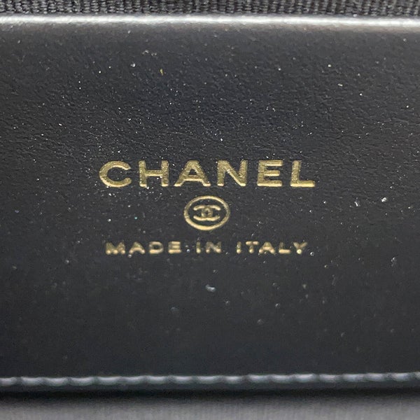 シャネル ショルダーバッグ マトラッセ ココマーク リボン チェーンクラッチバッグ  パテントAP4029 CHANEL 黒
