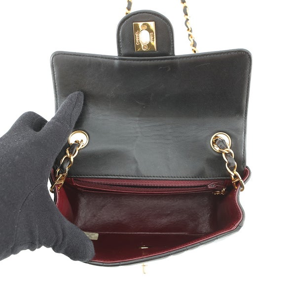 シャネル チェーンショルダーバッグ マドモアゼル ココマーク ラムスキン CHANEL 黒